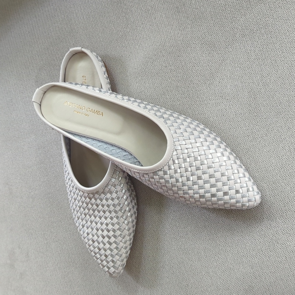 NWT ✨ Stefano Gamba size 41 woven leather flats